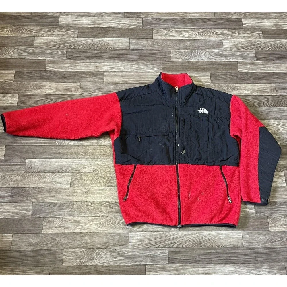 Vintage The North Face Full Zip Fleece Jacket Men’s XL Red Made In USA